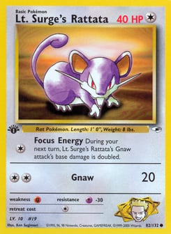 Lt. Surge's Rattata 82/132 Gym Heroes