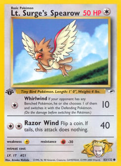 Lt. Surge's Spearow 83/132 Gym Heroes