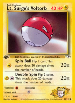 Lt. Surge's Voltorb 84/132 Gym Heroes