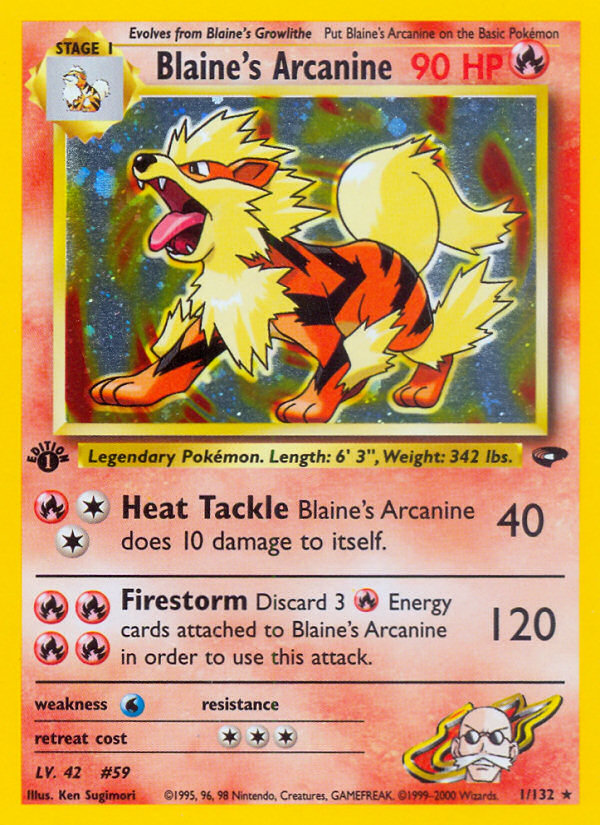 Blaine's Arcanine 1/132 Gym Challenge