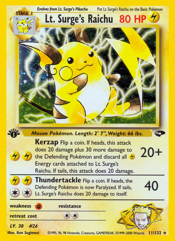 Lt. Surge's Raichu 11/132 Gym Challenge