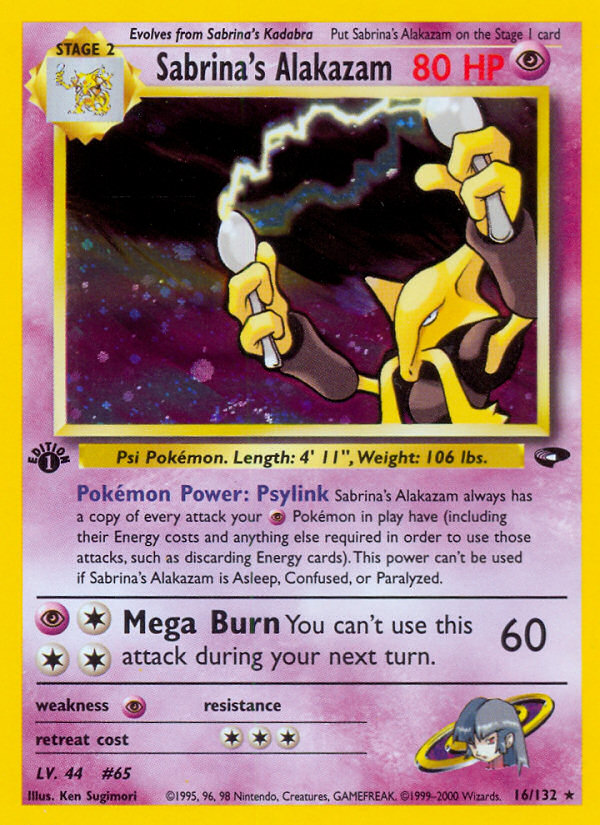 Sabrina's Alakazam 16/132 Gym Challenge