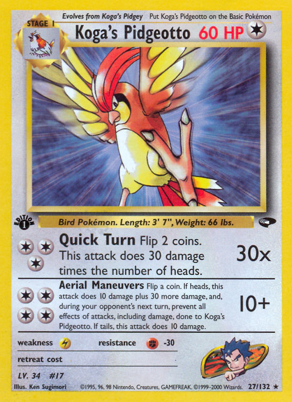 Koga's Pidgeotto 27/132 Gym Challenge