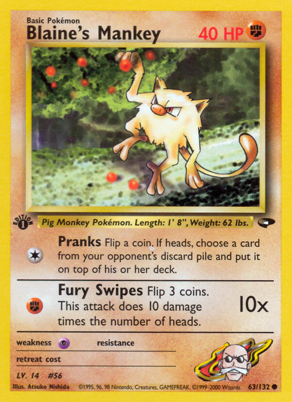 Blaine's Mankey 63/132 Gym Challenge
