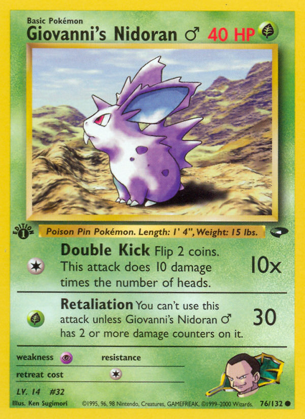 Giovanni's Nidoran ♂ 76/132 Gym Challenge