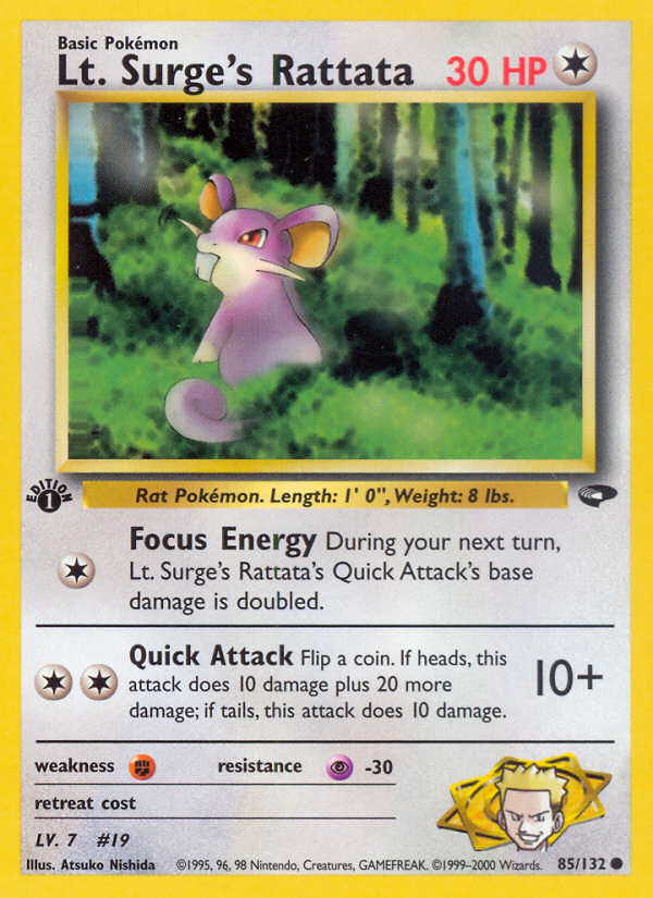 Lt. Surge's Rattata 85/132 Gym Challenge