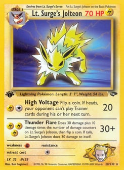 Lt. Surge's Jolteon 28/132 Gym Challenge