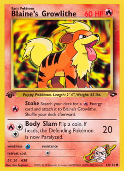 Blaine's Growlithe 62/132 Gym Challenge