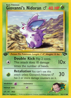 Giovanni's Nidoran ♂ 76/132 Gym Challenge