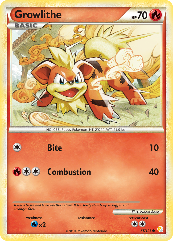 Growlithe 65/123 HeartGold & SoulSilver