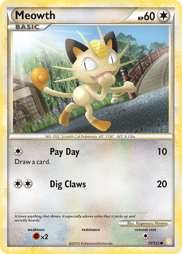 Meowth 75/123 HeartGold & SoulSilver