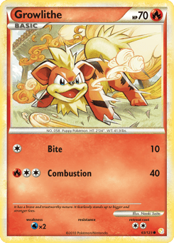 Growlithe 65/123 HeartGold & SoulSilver