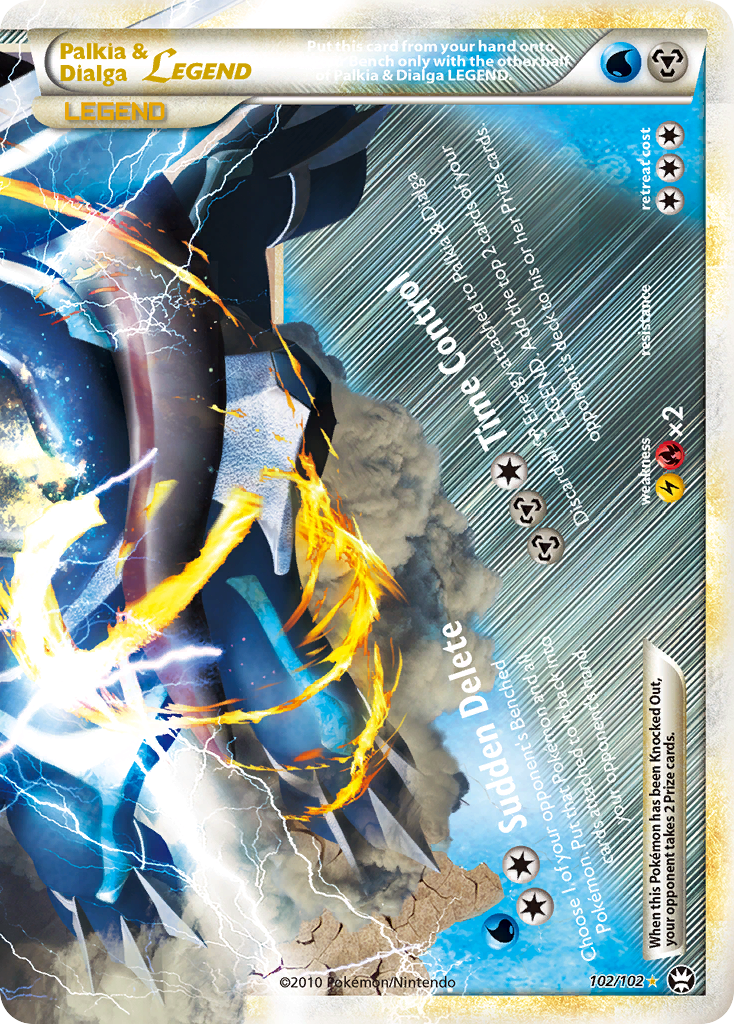 Palkia & Dialga LEGEND 102/102 HS—Triumphant