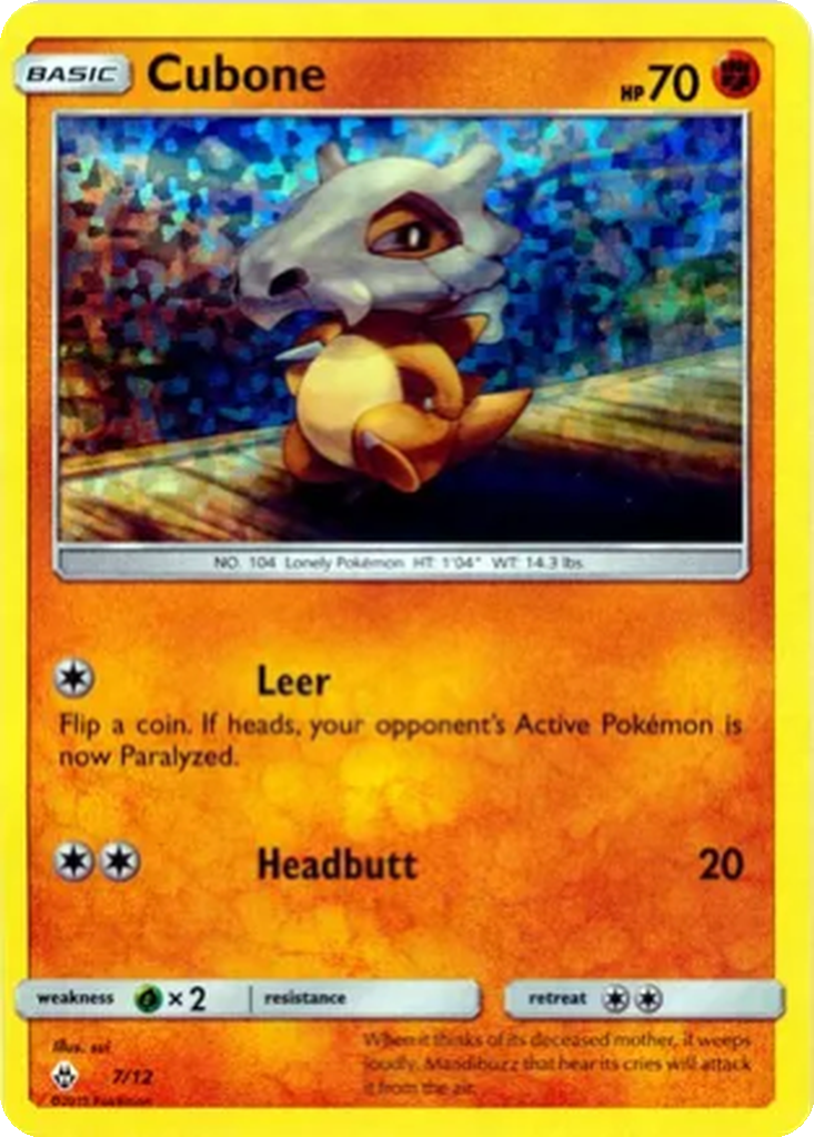 Cubone 7/12 McDonald's Collection 2018