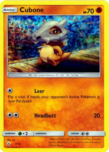 Cubone 7/12 McDonald's Collection 2018