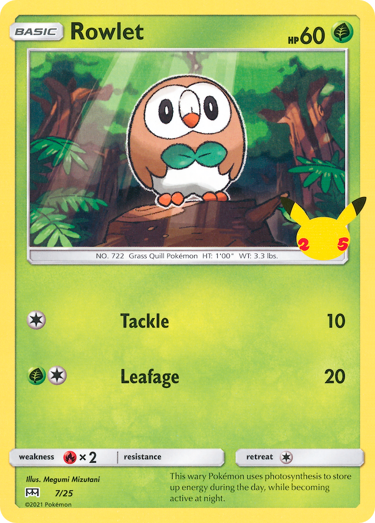 Rowlet 7/25 McDonald's Collection 2021