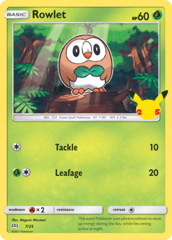 Rowlet 7/25 McDonald's Collection 2021