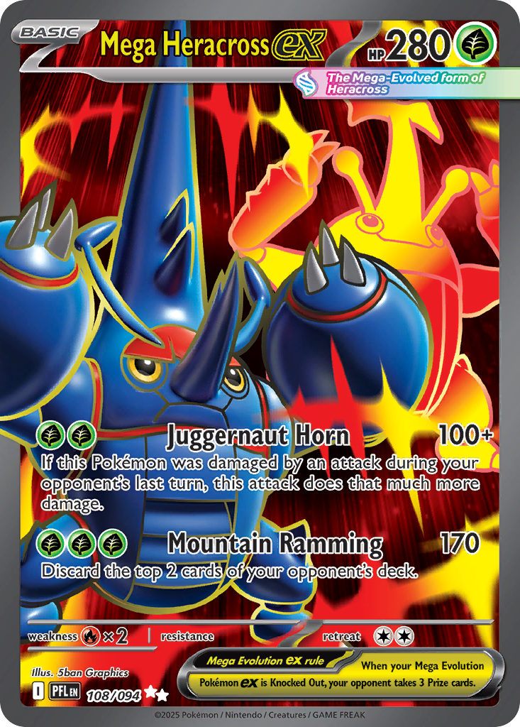 Mega Heracross ex 108/094 Phantasmal Flames