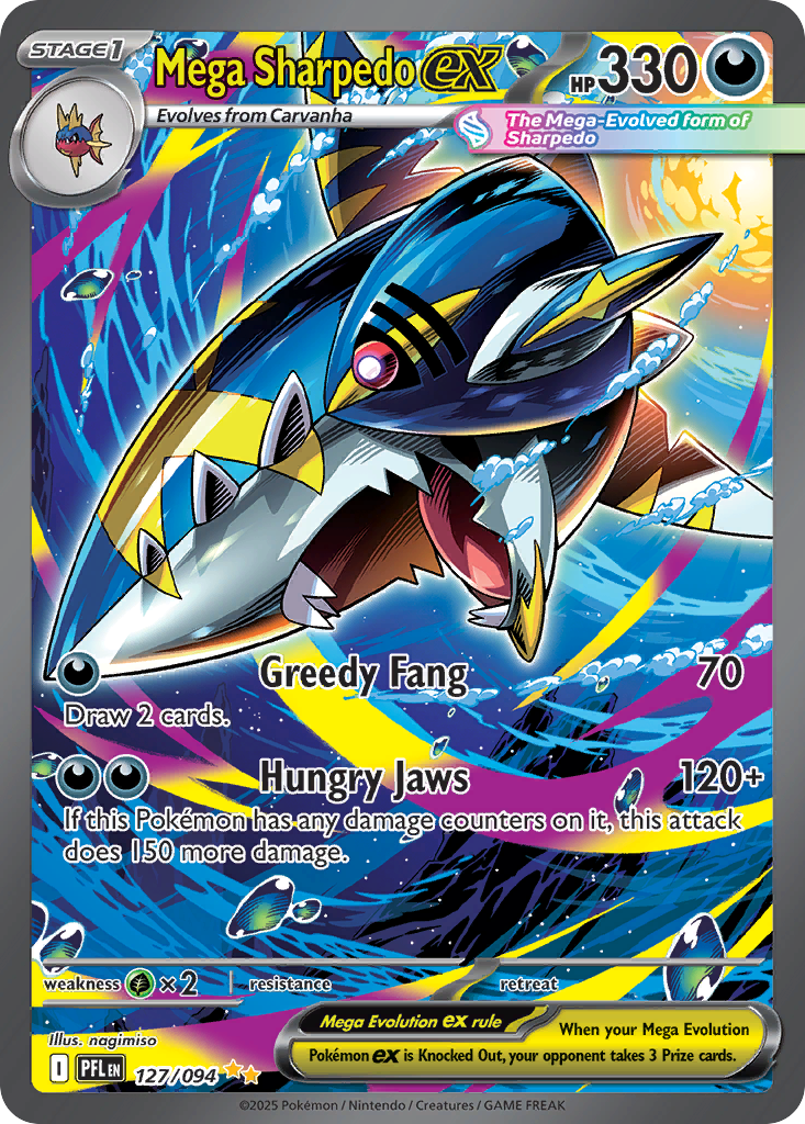 Mega Sharpedo ex 127/094 Phantasmal Flames