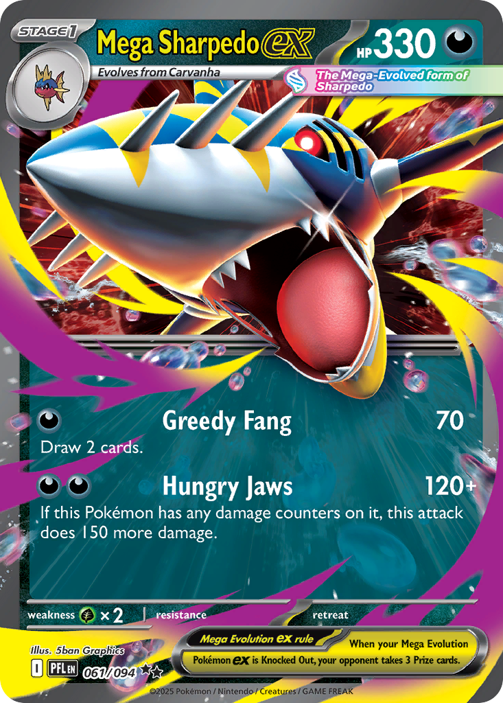 Mega Sharpedo ex 061/094 Phantasmal Flames