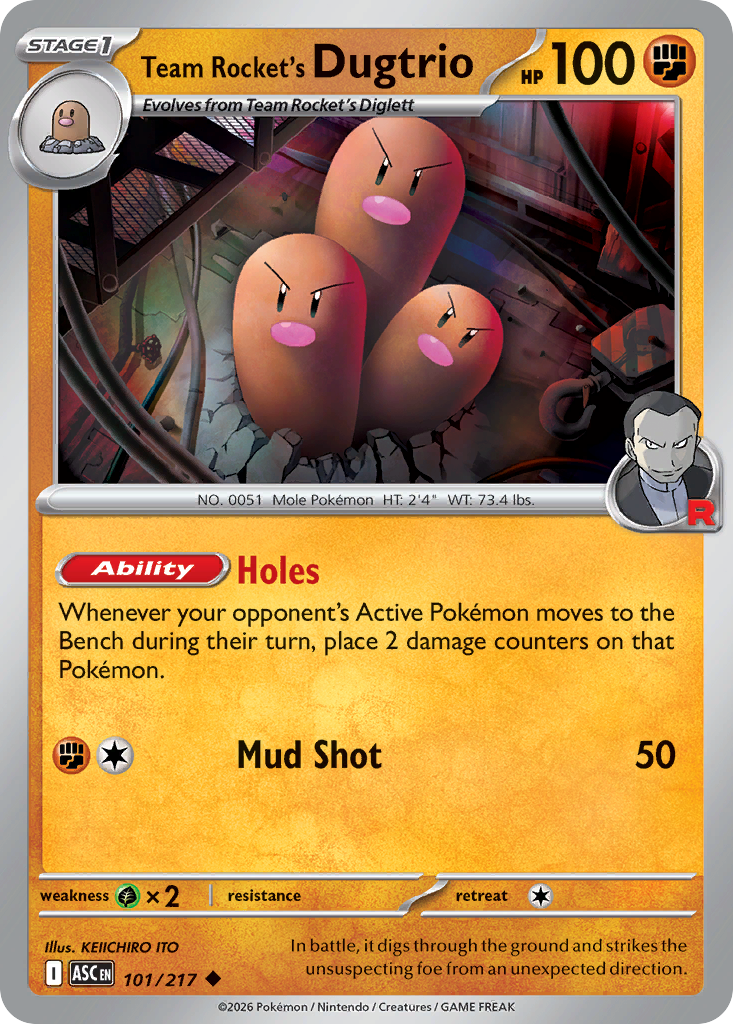 Team Rocket's Dugtrio 101/217 Ascended Heroes