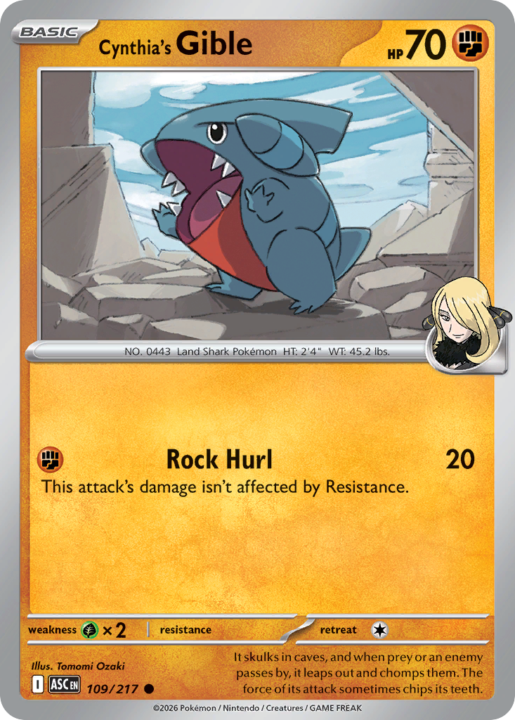 Cynthia's Gible 109/217 Ascended Heroes