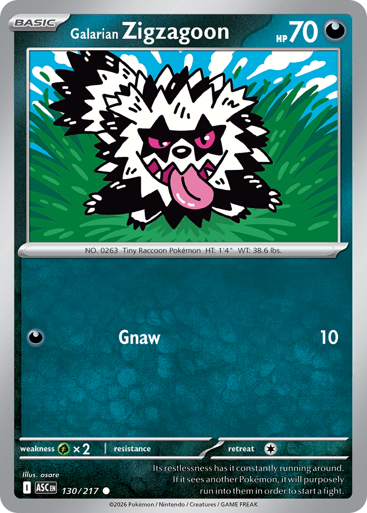 Galarian Zigzagoon 130/217 Ascended Heroes