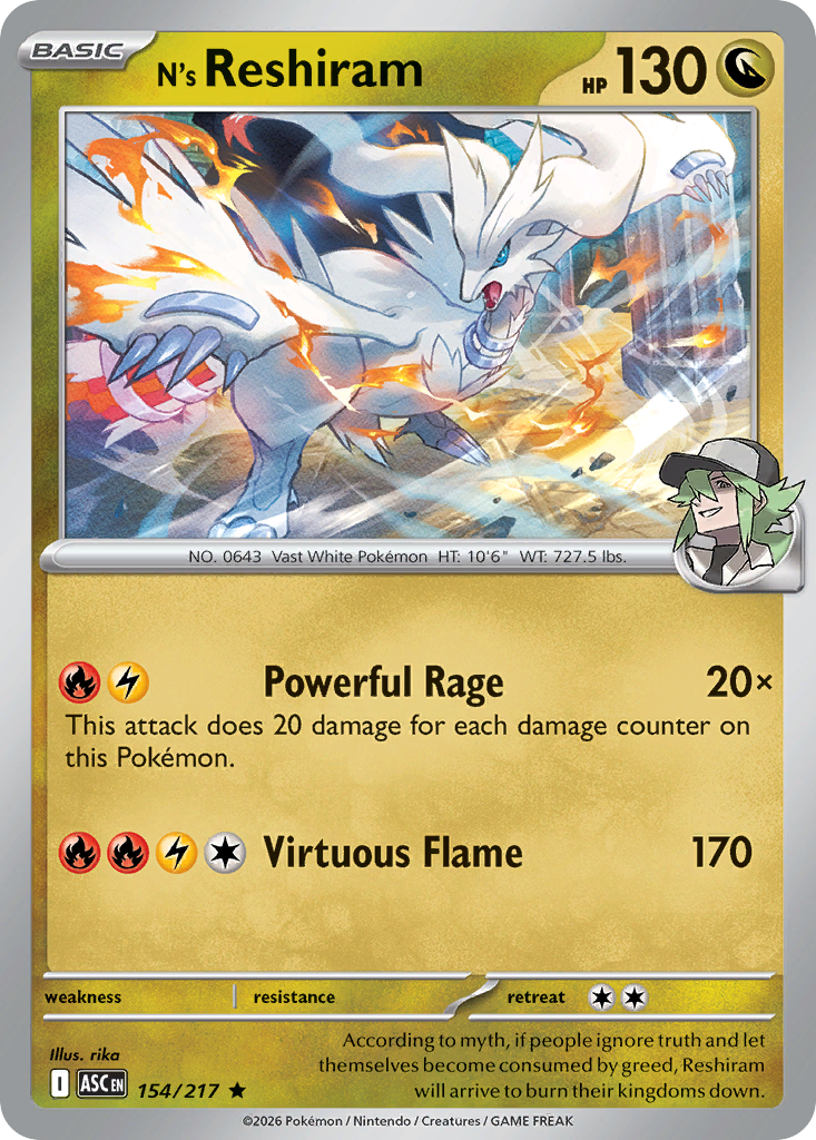 N's Reshiram 154/217 Ascended Heroes