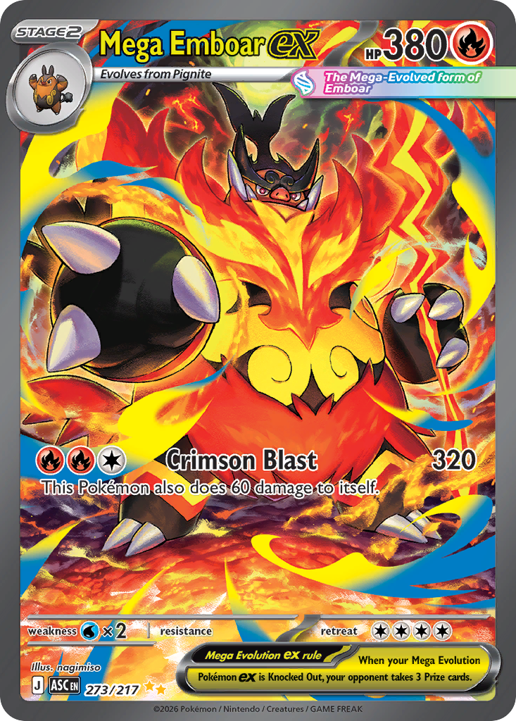 Mega Emboar ex 273/217 Ascended Heroes