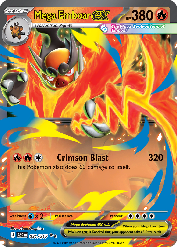 Mega Emboar ex 031/217 Ascended Heroes