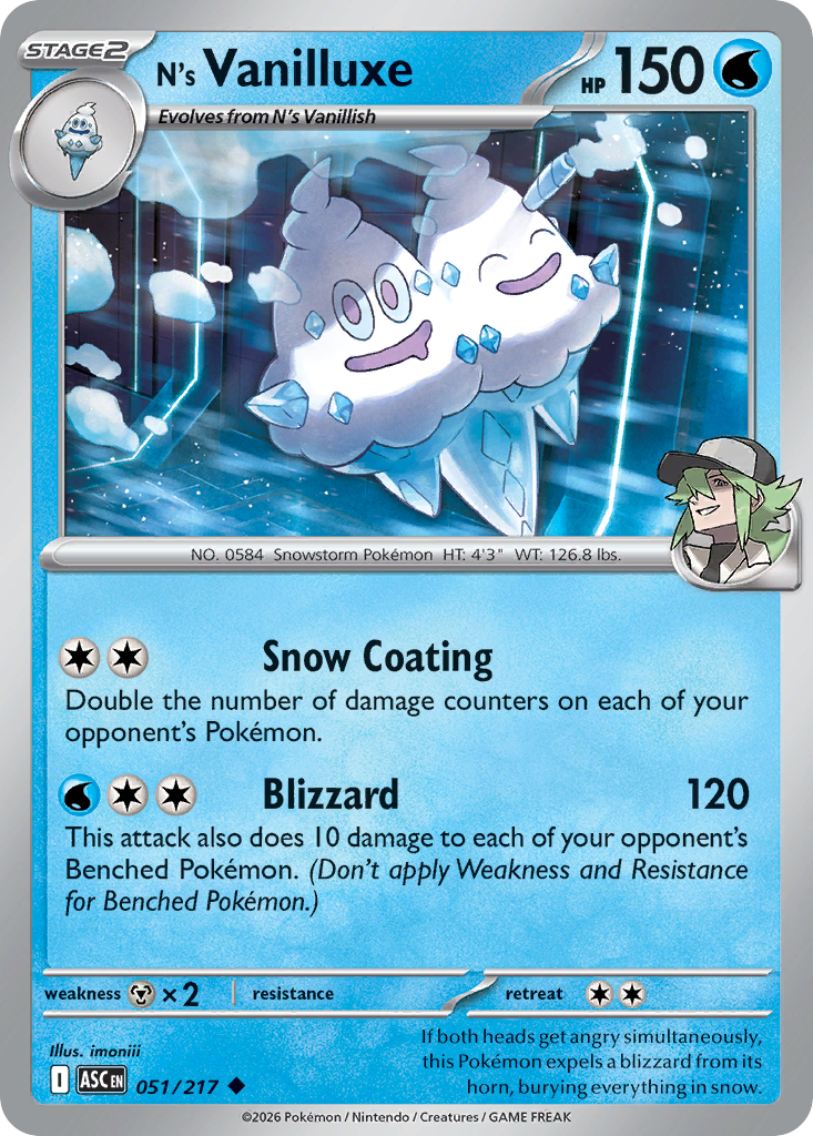 N's Vanilluxe 051/217 Ascended Heroes