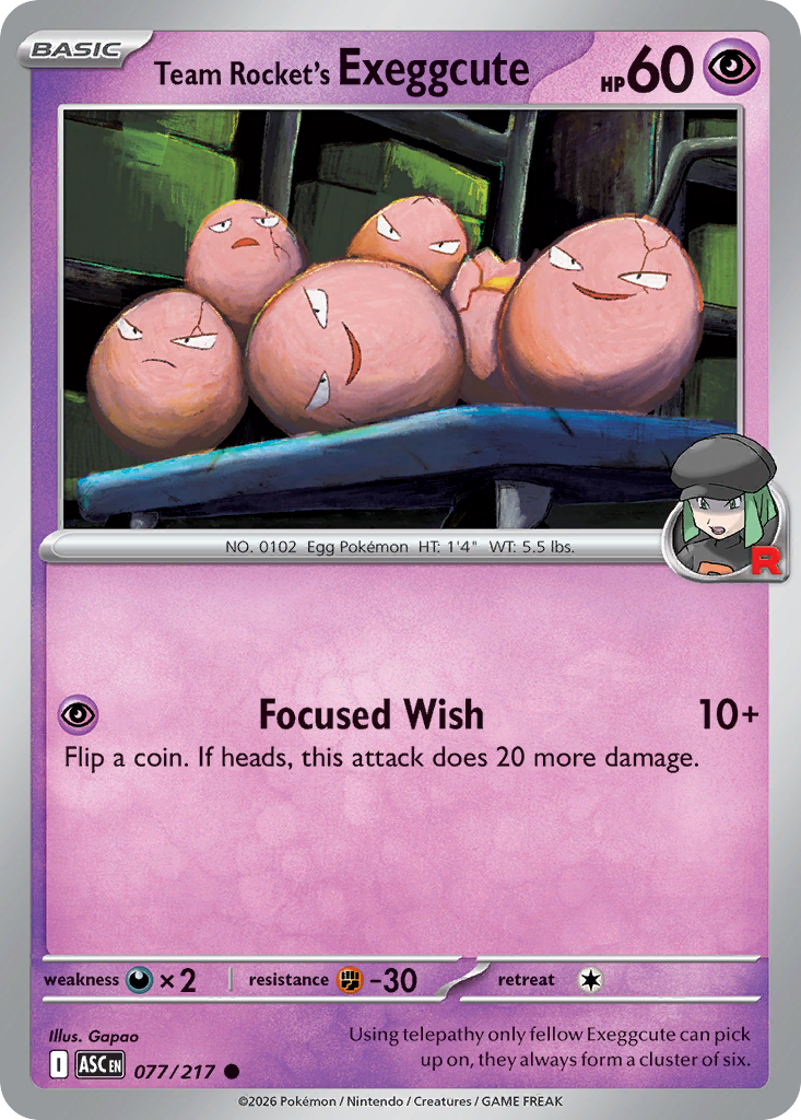 Team Rocket's Exeggcute 077/217 Ascended Heroes