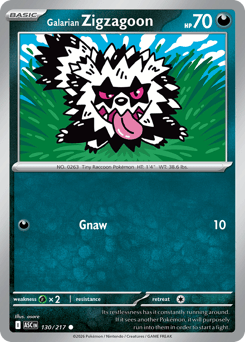 Galarian Zigzagoon 130/217 Ascended Heroes