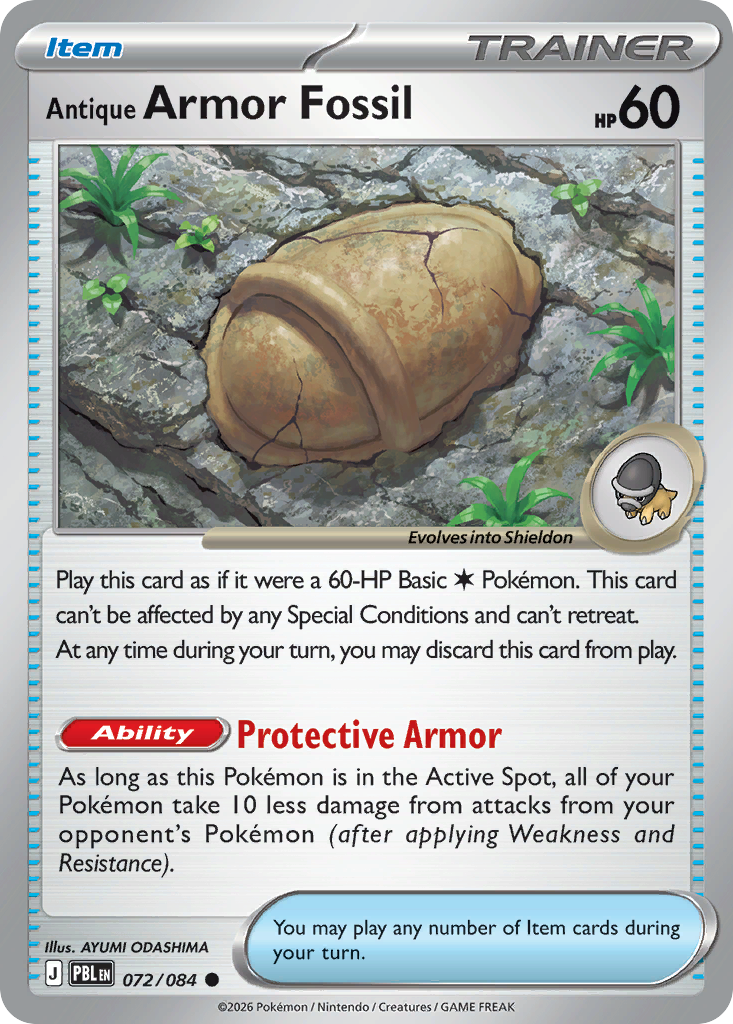 Antique Armor Fossil 072/084 Pitch Black