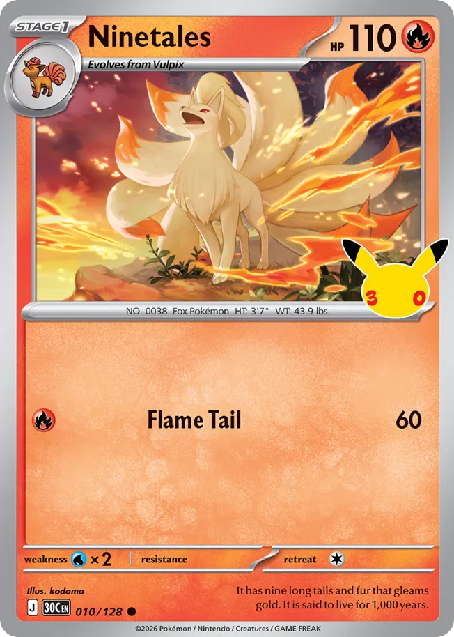 Ninetales 010/128 30th Celebration