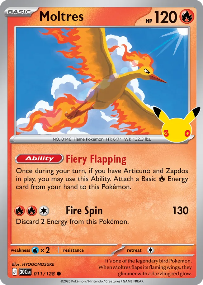 Moltres 011/128 30th Celebration