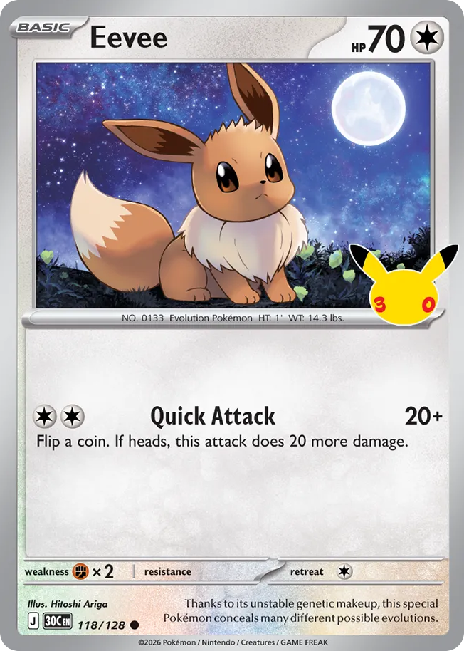 Eevee 118/128 30th Celebration