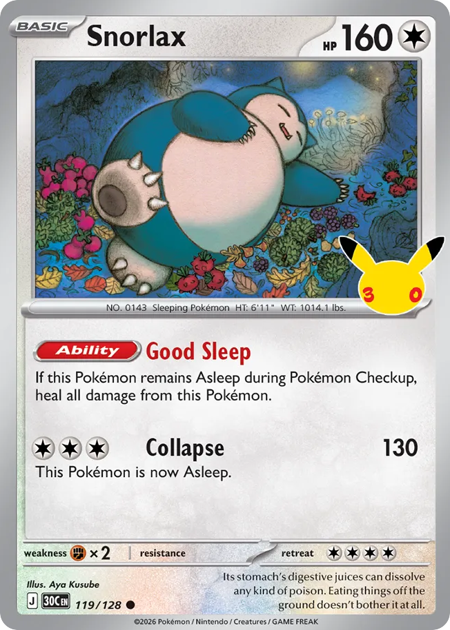 Snorlax 119/128 30th Celebration