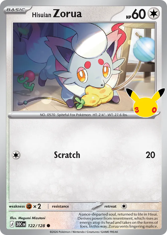 Hisuian Zorua 122/128 30th Celebration