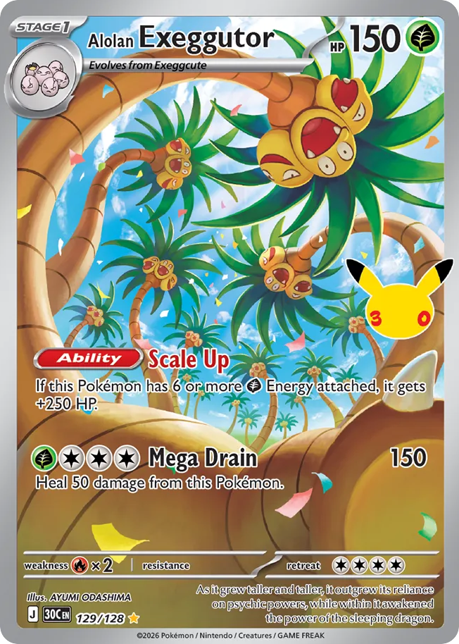 Alolan Exeggutor 129/128 30th Celebration