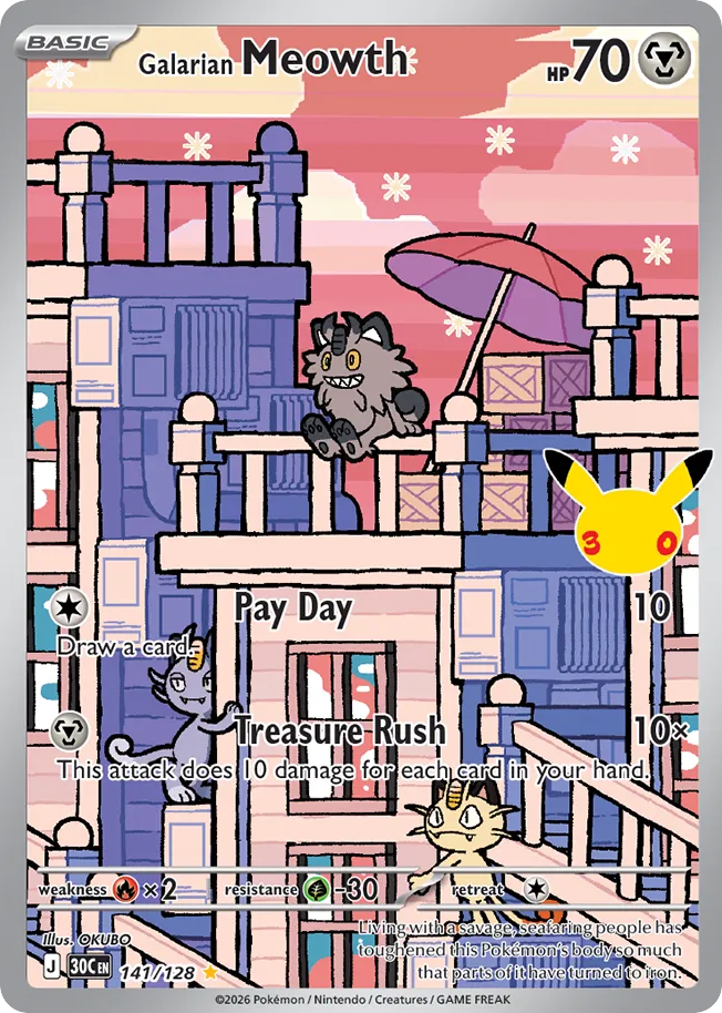 Galarian Meowth 141/128 30th Celebration