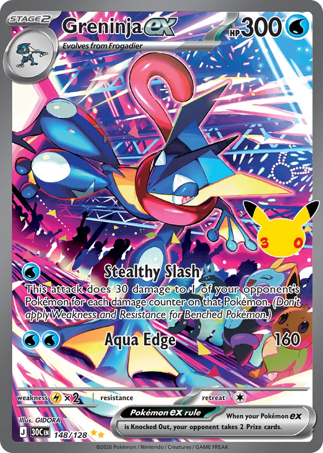 Greninja ex 148/128 30th Celebration