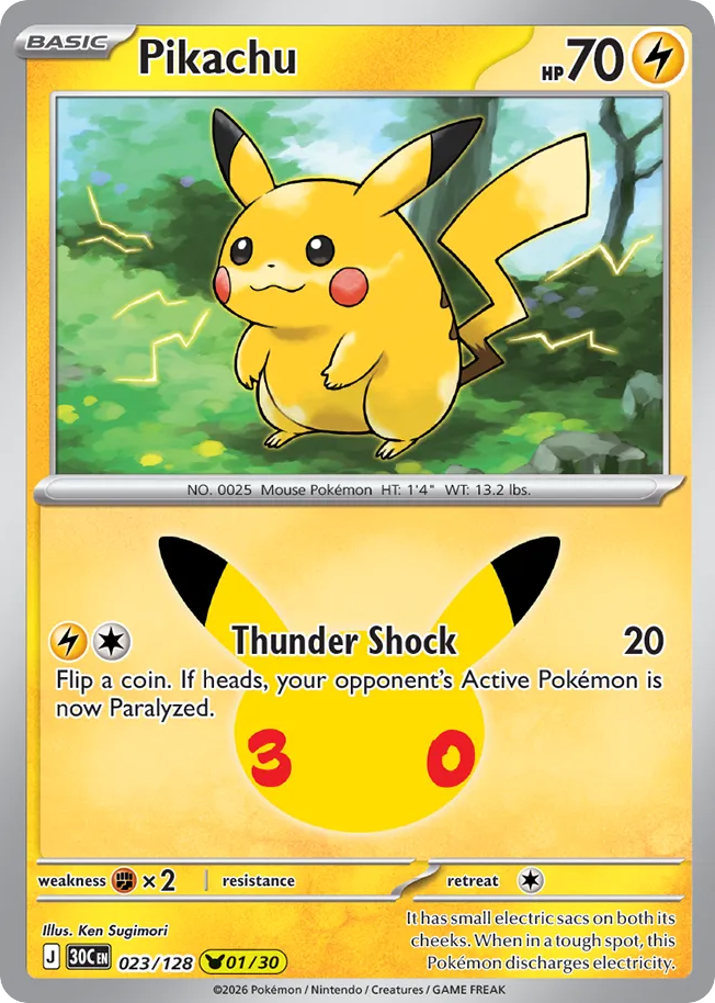 Pikachu 023/128 30th Celebration