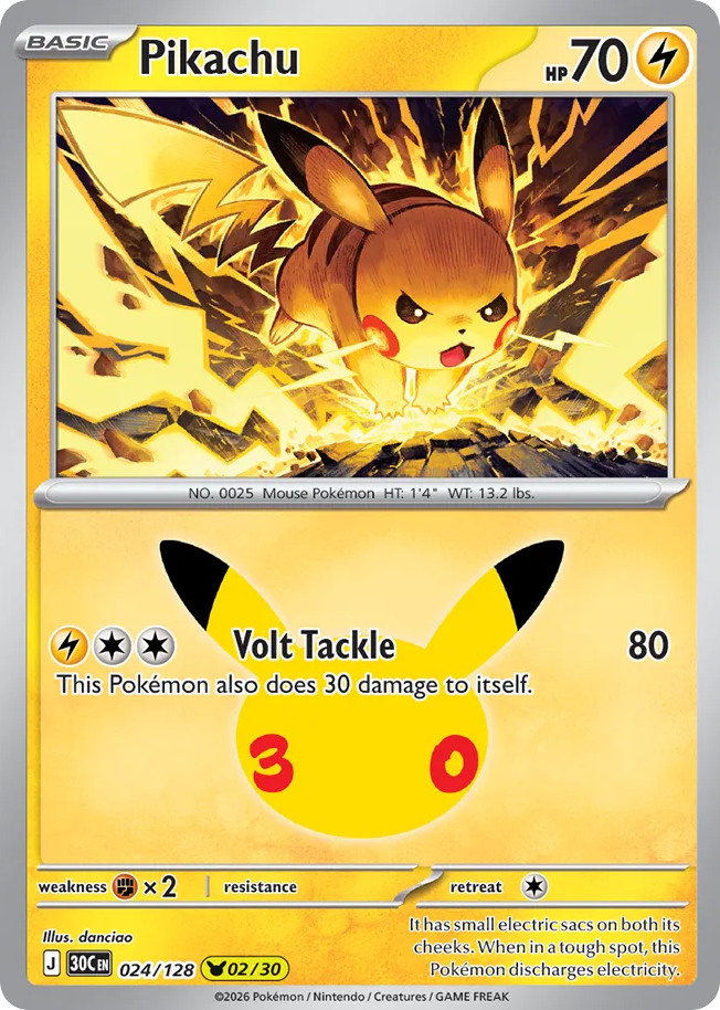 Pikachu 024/128 30th Celebration