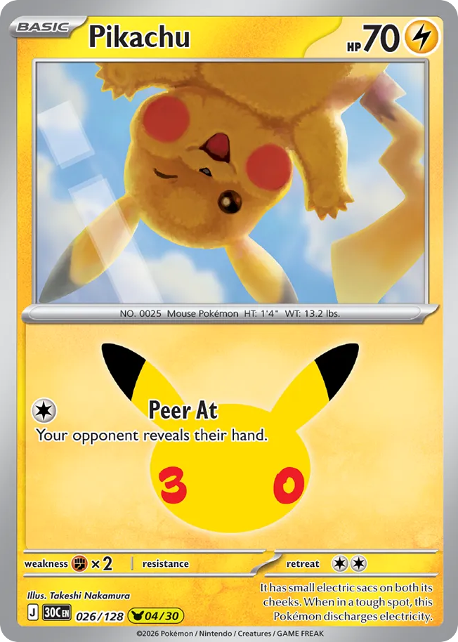 Pikachu 026/128 30th Celebration