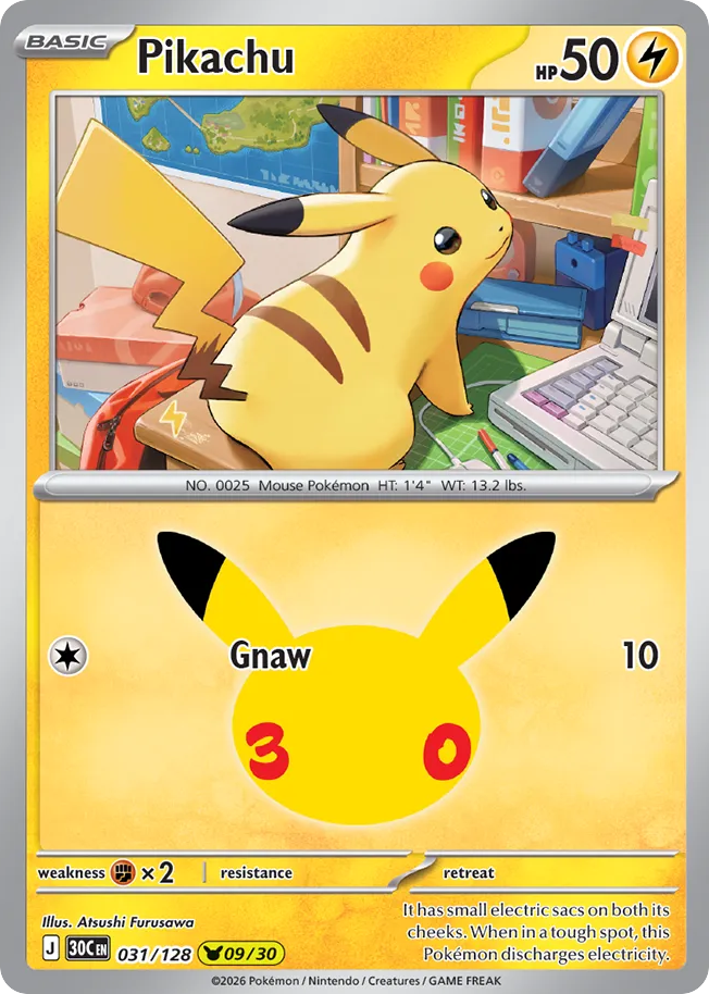 Pikachu 031/128 30th Celebration