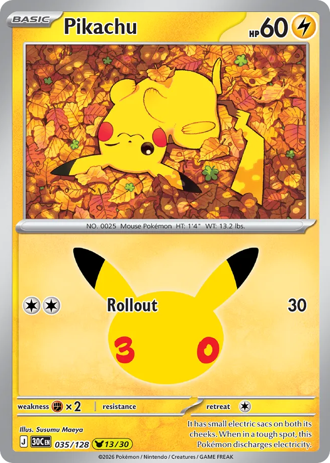 Pikachu 035/128 30th Celebration
