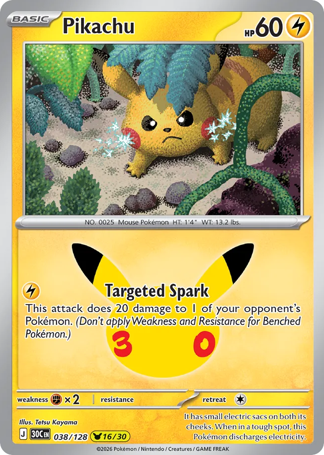 Pikachu 038/128 30th Celebration