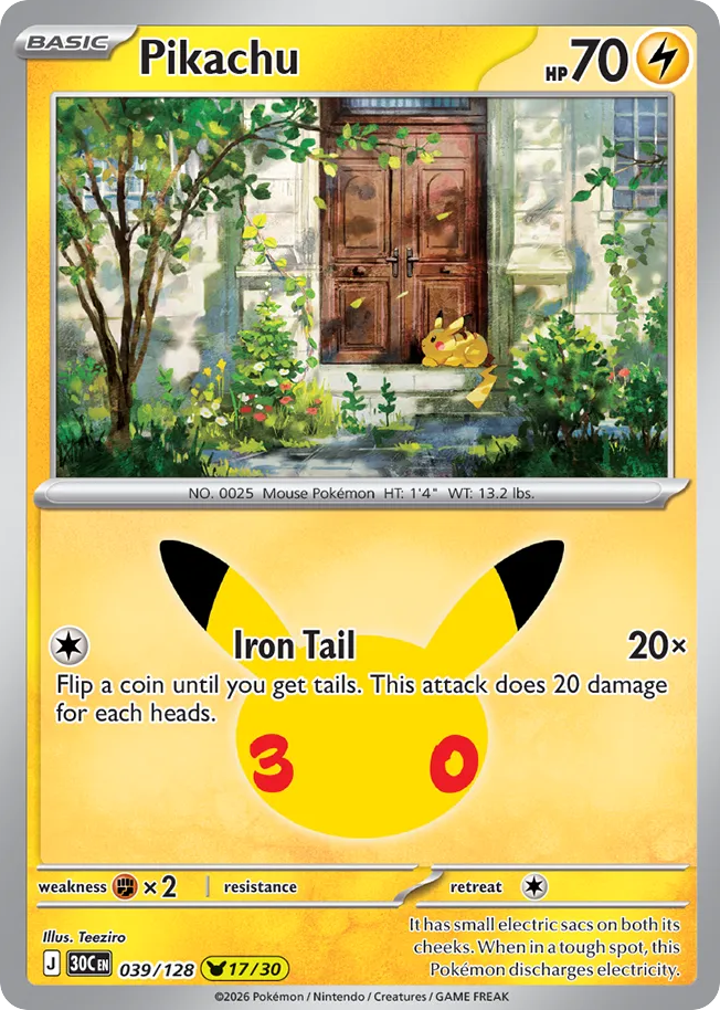 Pikachu 039/128 30th Celebration