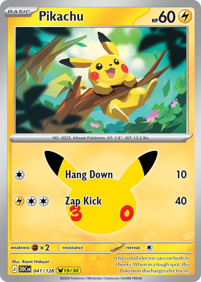 Pikachu 041/128 30th Celebration